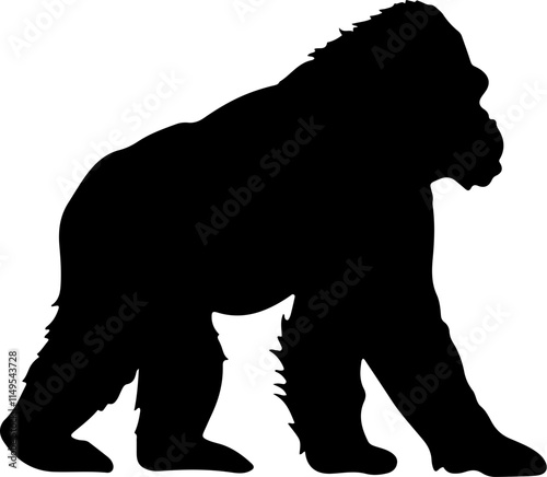 gorilla black silhouette vector logo