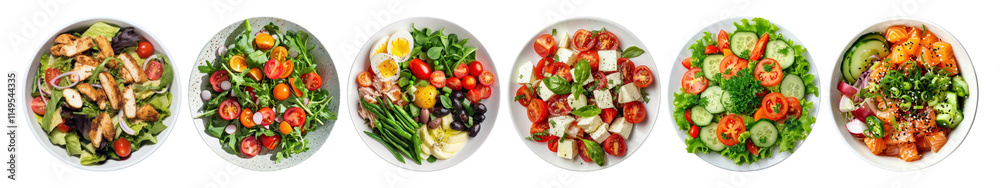 Fresh salad png cut out element set, transparent background Fresh salad png cut out element set, transparent background