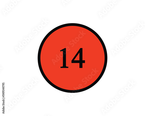 Free Download Number Fourteen icon vector symbol design illustration - GFXLoad