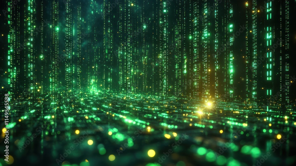 Abstract green digital rain background. Abstract green digital rain background.