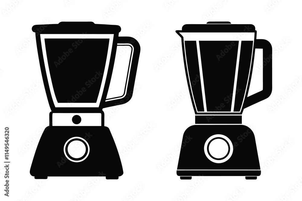 Black silhouette modern blender Black silhouette modern blender