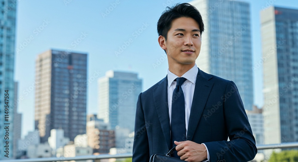 Ambitious Japanese Businessman in the Heart of the City: A Vision for Success 都市の中心で野心を持つ日本人ビジネスマン:成功へのビジョン Ambitious Japanese Businessman in the Heart of the City: A Vision for Success 都市の中心で野心を持つ日本人ビジネスマン:成功へのビジョン