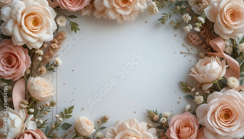 A postcard with a place for text and a rose