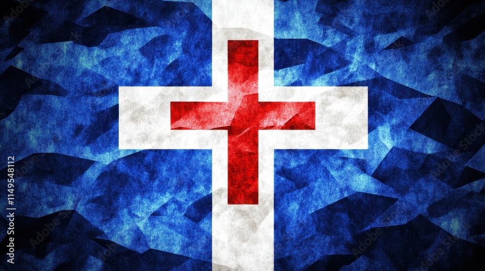 Fototapeta premium Abstract Artistic Representation of the Flag of the Canton of Valais Switzerland with a Textured Background