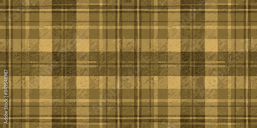 A rich yellow and brown plaid fabric texture, perfect for warm and rustic designs.