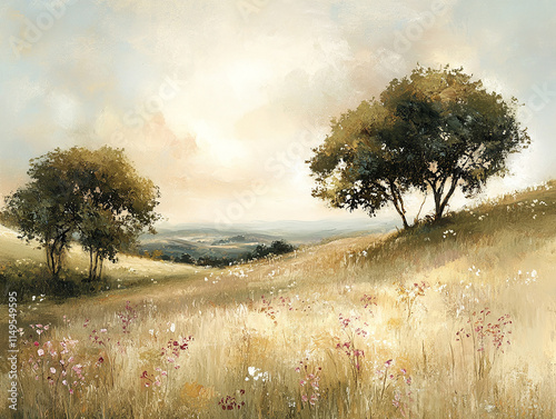 Abstract oil painting flowers wallpaper, art oil painting background