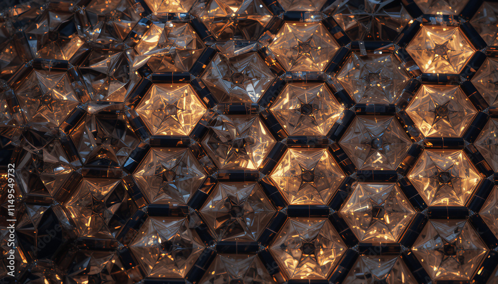 Interlocking hexagonal patterns glowing softly.
Interlocking hexagonal patterns glowing softly.
