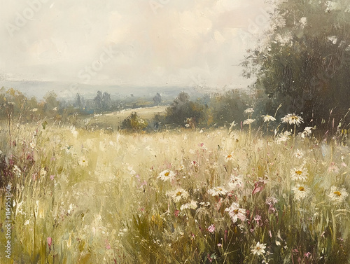 Abstract oil painting flowers wallpaper, art oil painting background