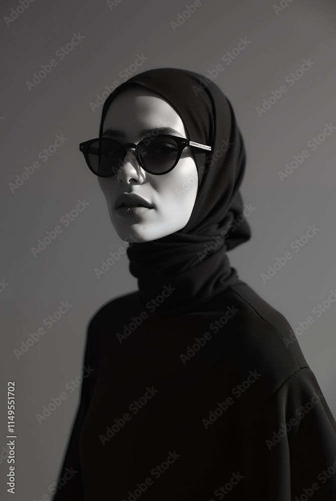 Fototapeta premium model wearing sunglasses and hijab