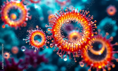 Wallpaper Mural Abstract underwater spiral shapes resembling bacterium. Torontodigital.ca