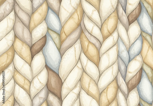 Abstract Watercolor Knit Texture Seamless Pattern Beige Brown