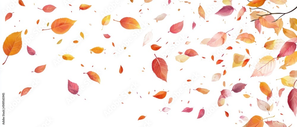 Falling autumn leaves isolated on white background. Falling autumn leaves isolated on white background.
