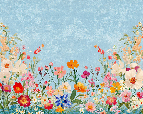 Abstract oil painting flowers wallpaper, art oil painting background