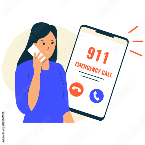 Emergency call concept illustration. Illustrations for websites, landing pages, mobile apps, posters and banners. Trendy flat vector illustrations