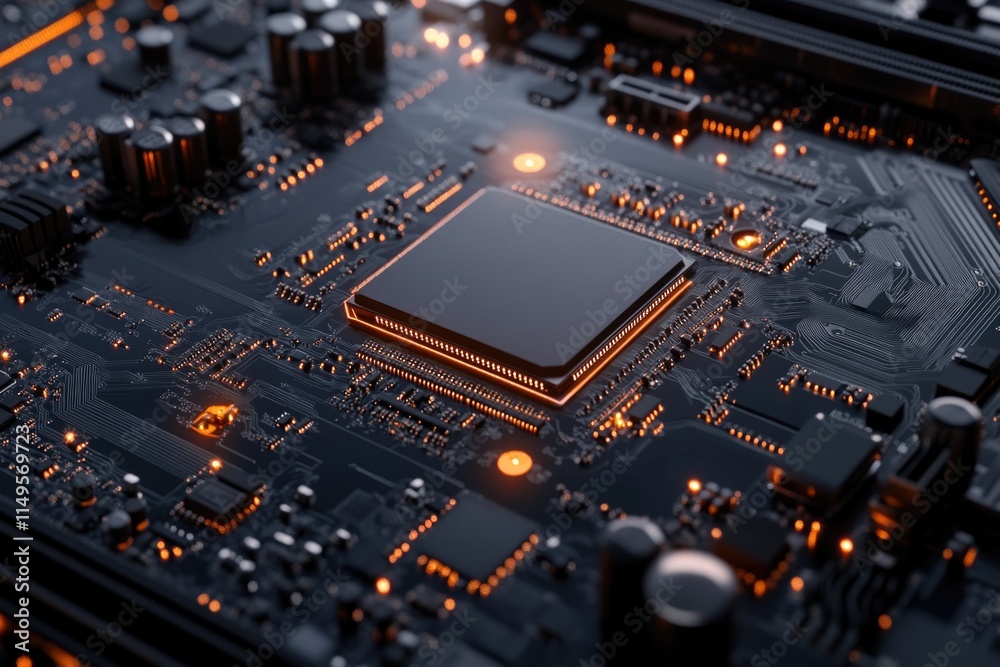 Fototapeta premium Computer Motherboard Close Up