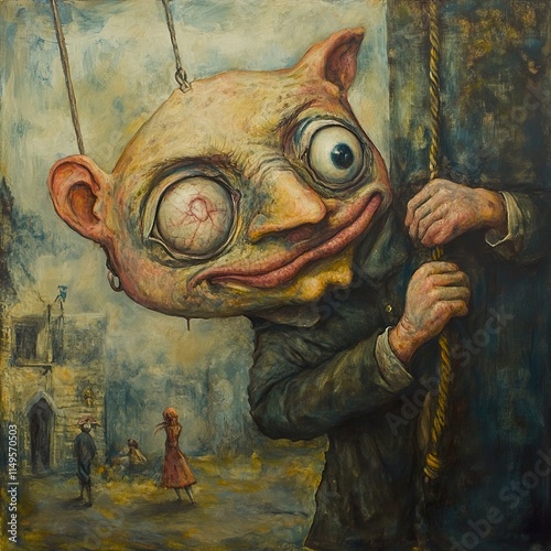 Surreal Puppet: A Grotesque Painting photo