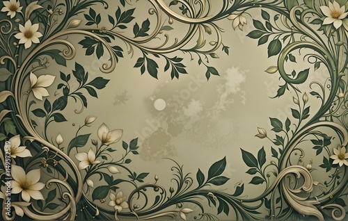 vintage background with ornamental design of a floral pattern
