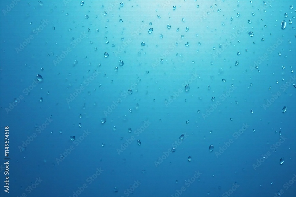 Shimmering Water Droplets on a Blue Background: A Stunning Close-Up of Freshness and Purity Shimmering Water Droplets on a Blue Background: A Stunning Close-Up of Freshness and Purity