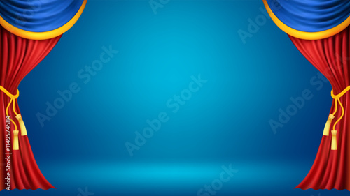 light red curtains theater fabric silk decoration for movie cinema or opera hall