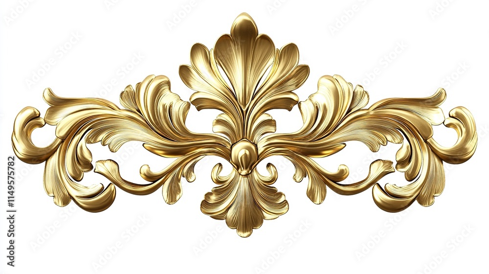 Glorious Golden Decorative Element, Luxurious Ornate Design, Elegant Accent for Premium Visual Aesthetics