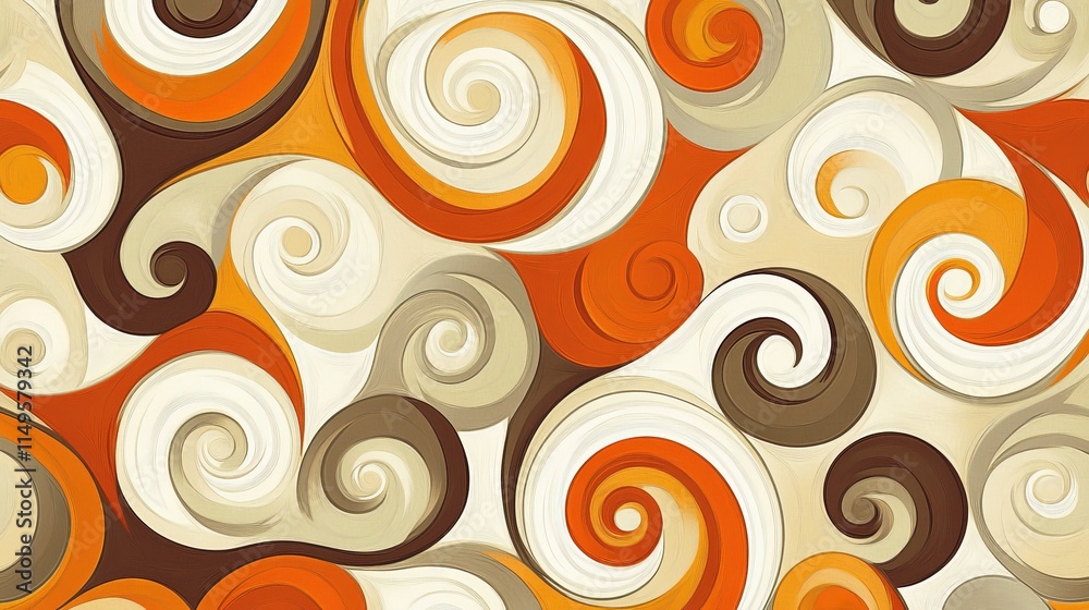 Retro Abstract Pattern with Swirling Lines and Shapes Retro Abstract Pattern with Swirling Lines and Shapes