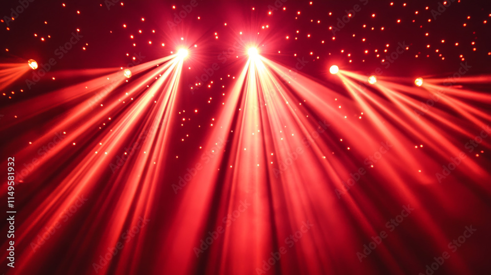 3d red light party laser effect on disco concert show in nightclub. Magic beam neon glow celebration design. Led lazer glare on discotheque performance illustration. Abstract illuminated star burst 3d red light party laser effect on disco concert show in nightclub. Magic beam neon glow celebration design. Led lazer glare on discotheque performance illustration. Abstract illuminated star burst