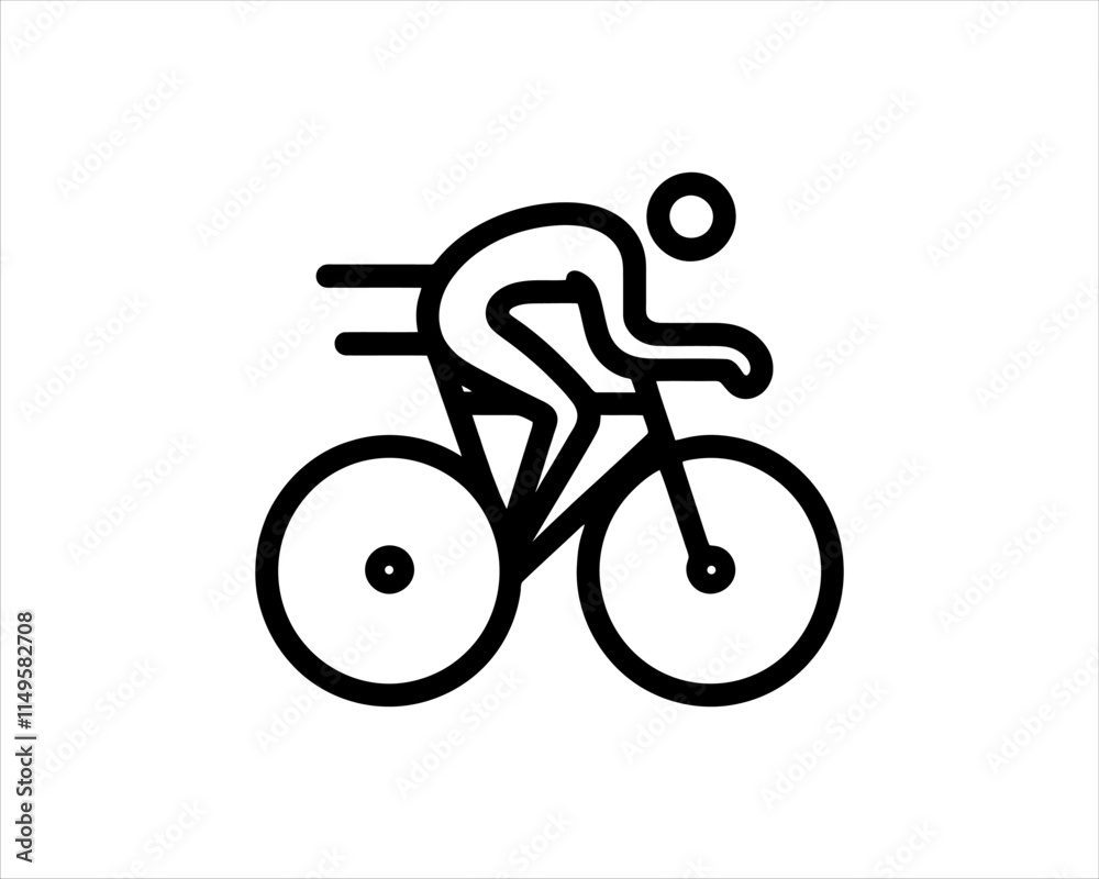 silhouette of a person riding a bike vector illustration. silhouette of a person riding a bike vector illustration.