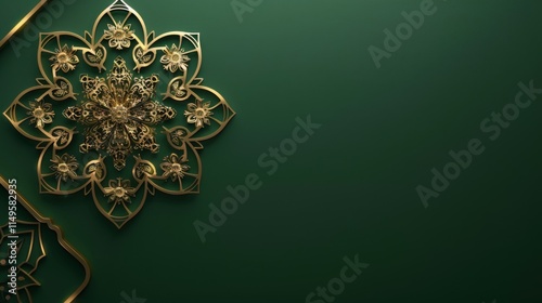 Islamic Arabic Arabesque Ornament Border Abstract Background with Copy Space for Text.