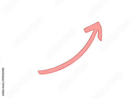 Red arrow pointing up. Watercolor illustration.