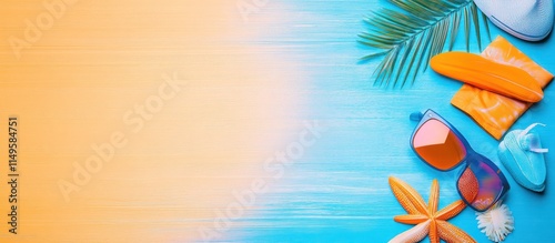 Summer Beach Essentials: Teal and Orange Gradient Minimal Design