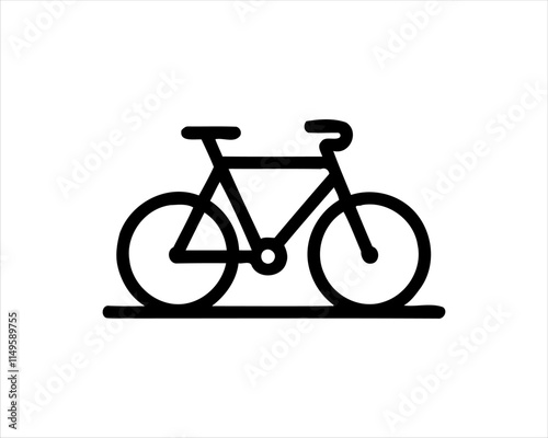 black bicycle isolated on white