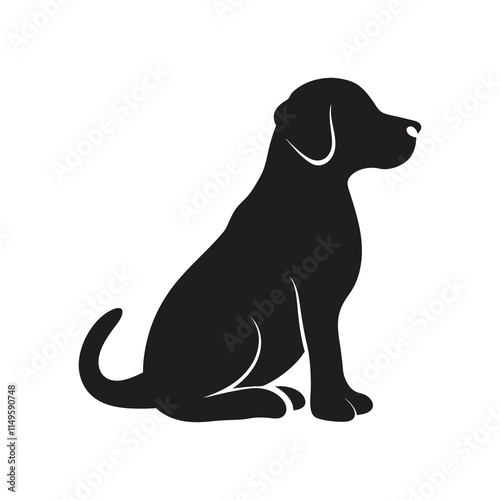 Dog Sitting Silhouette Vector – High-Quality Pet Clipart