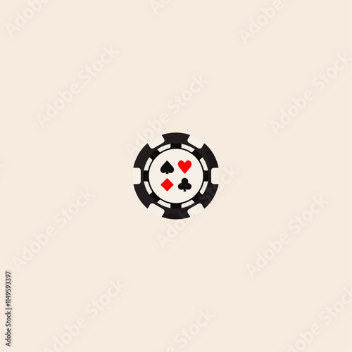 Poker Chip icon flat vector design.