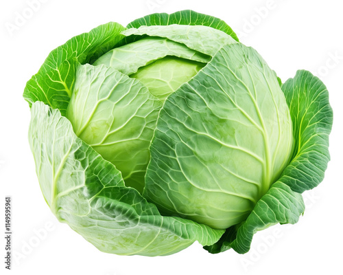 Green cabbage isolated on white background clipping path photo