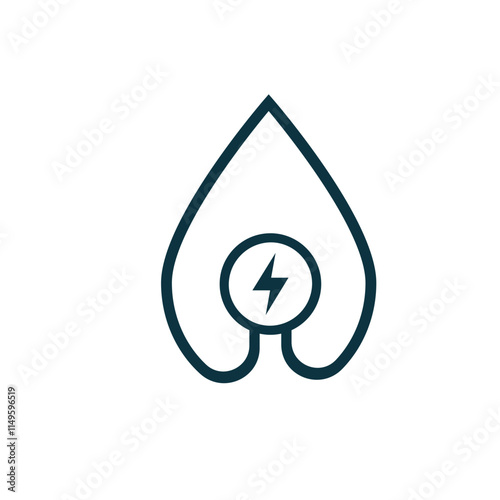 energy icon. water energy. hydroelectric power. Collection of renewable energy, ecology and green electricity icons. Line design style. vector design