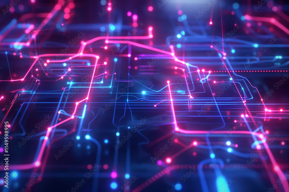 Technology and engineering background. Abstract technological network with glowing nodes and lines. Modern and complex background. Concept of future digital technology, glow of energy. Glow of energy Technology and engineering background. Abstract technological network with glowing nodes and lines. Modern and complex background. Concept of future digital technology, glow of energy. Glow of energy