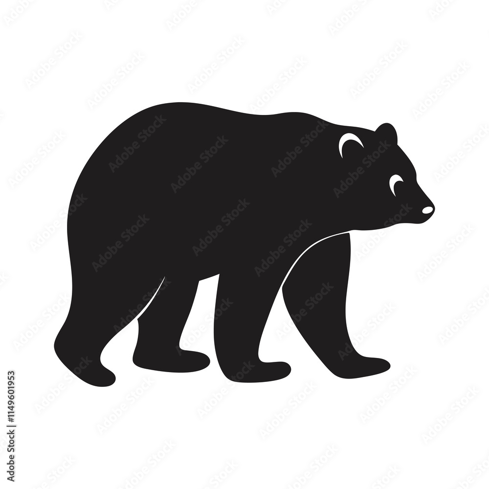 Fototapeta premium Walking Bear Silhouette – High-Quality Wildlife Clipart