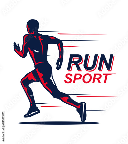 Runner male Shillouette. Illustrations. Sport icon