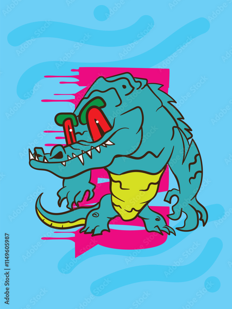 Fototapeta premium dinosaur vector illustration for beast reptile symbol