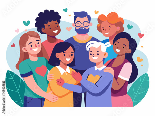 Fostering a sense of belonging and acceptance. This scene portrays a group where everyone feels valued and supported, highlighting the importance of inclusivity