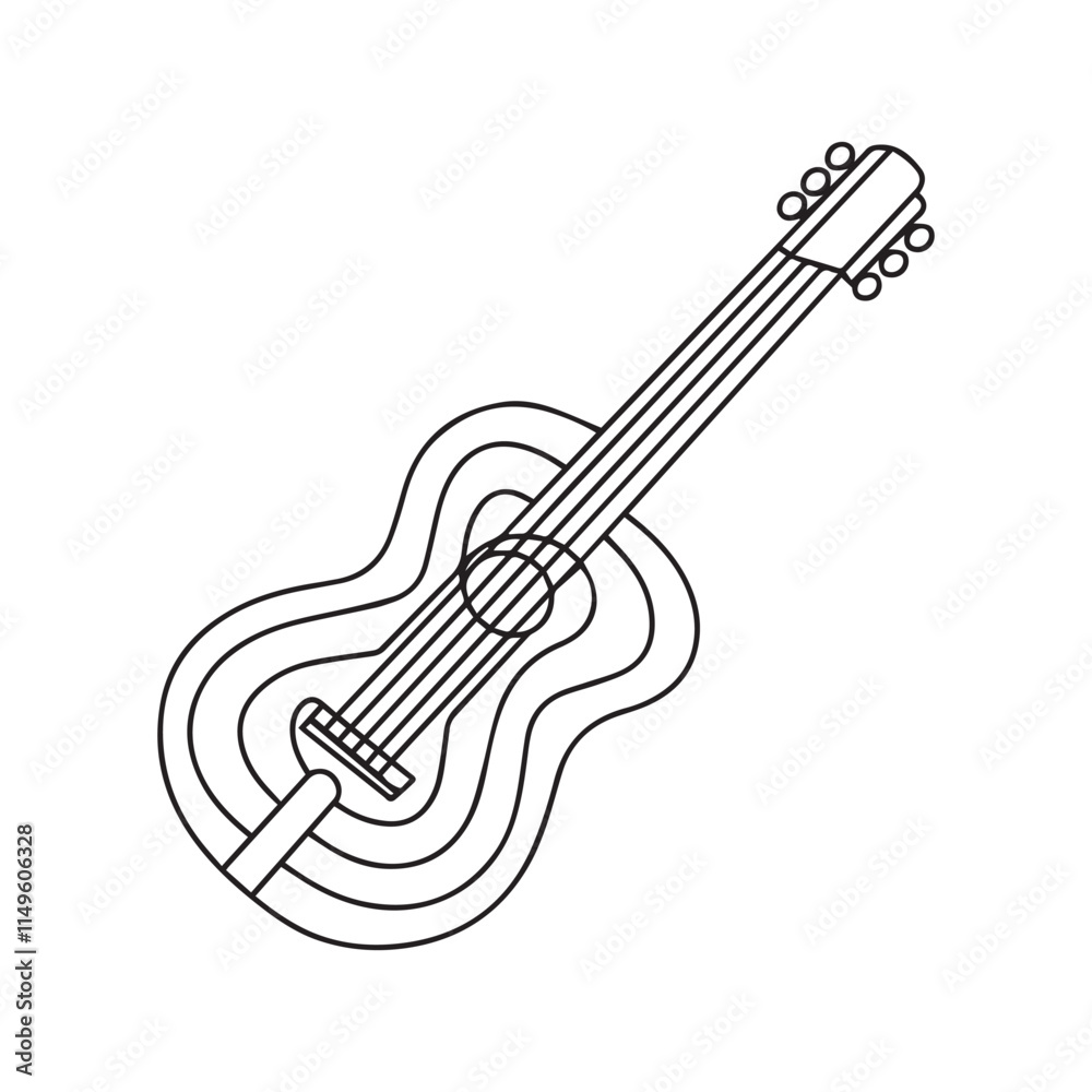 Guitar minimal icon. Instrument line vector icon for websites and mobile minimalistic flat design. Guitar minimal icon. Instrument line vector icon for websites and mobile minimalistic flat design.