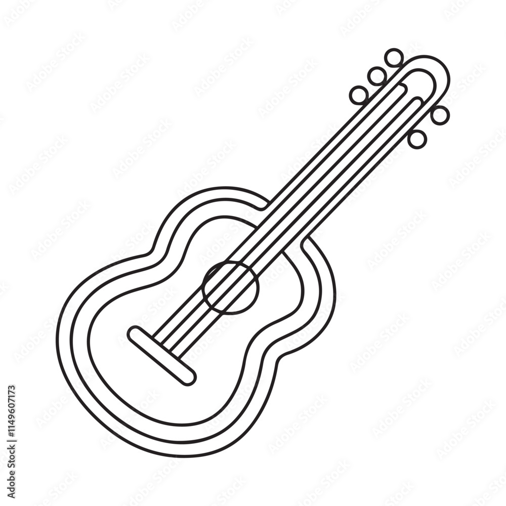 Guitar minimal icon. Instrument line vector icon for websites and mobile minimalistic flat design. Guitar minimal icon. Instrument line vector icon for websites and mobile minimalistic flat design.