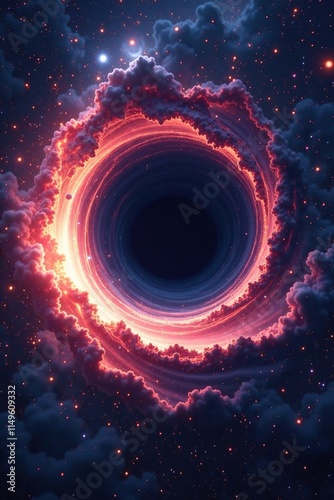 Vortex of a Black Hole with Surrounding Nebula, cosmic dynamics, space environment