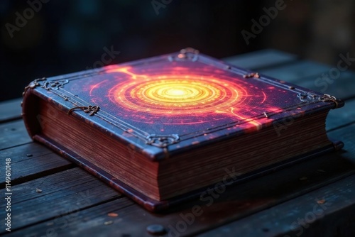 Book with a cover made of a mysterious material that seems to shift and change color, book, mysticism, ancient photo