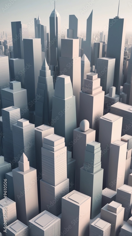 Obraz premium Cityscape in Minimalist Style