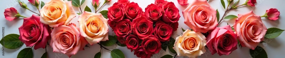Fresh cut roses arranged in a heart shape for a beautiful centerpiece, floral decor, heart-shaped centerpiece, bouquet decorations Fresh cut roses arranged in a heart shape for a beautiful centerpiece, floral decor, heart-shaped centerpiece, bouquet decorations