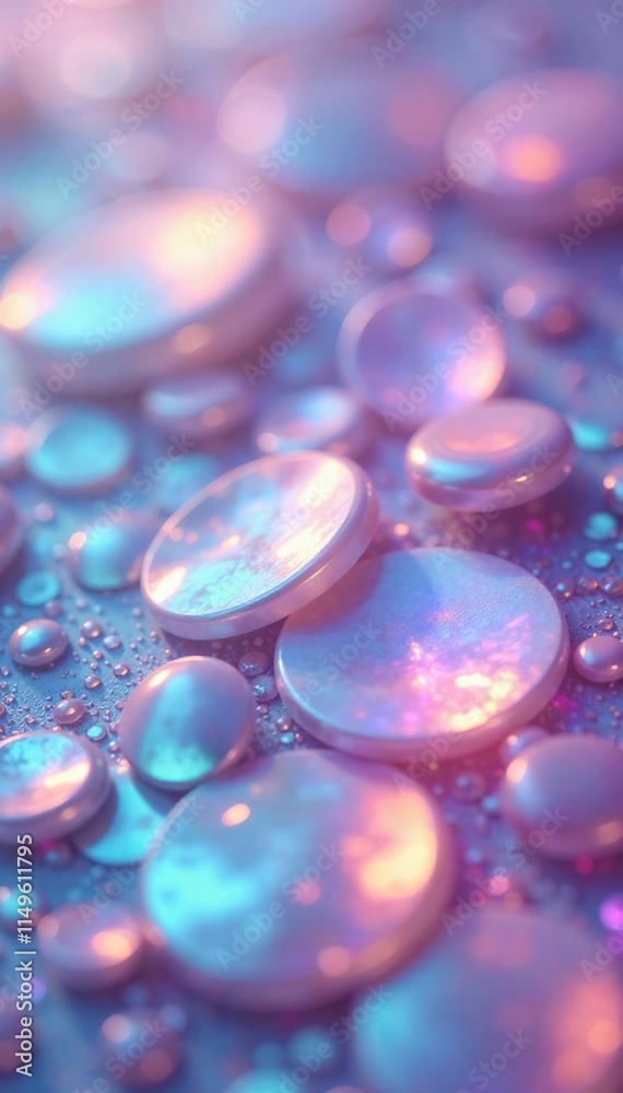 Iridescent mother of pearl in soft lilac and rainbow hues, oceanic colors, rainbow colors