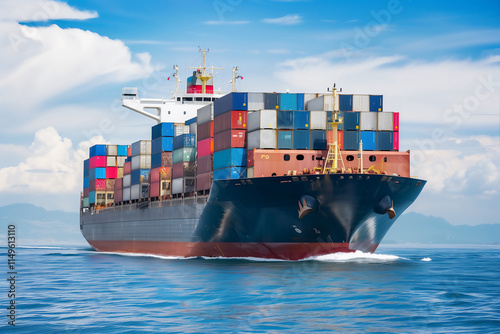 cargo vessel ship carrying container for import export