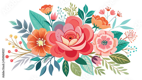 Watercolor Floral Vector Art Illustration