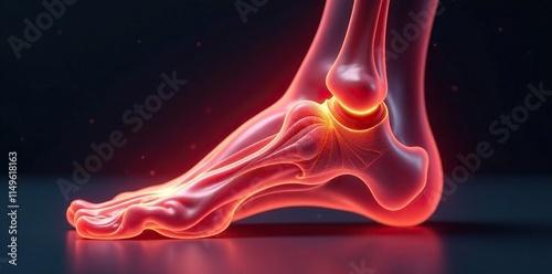 thick fibrous band connecting heel bone and ball of foot, heel pain reduction, Achilles tendon attachment photo